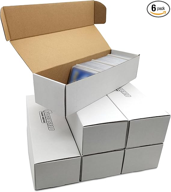 Trading Card Storage Box, Mtg Storage Box with Dividers, Cardboard Collector Box for TCG, Baseball Sports Cards, 6 Count nirvanaguru