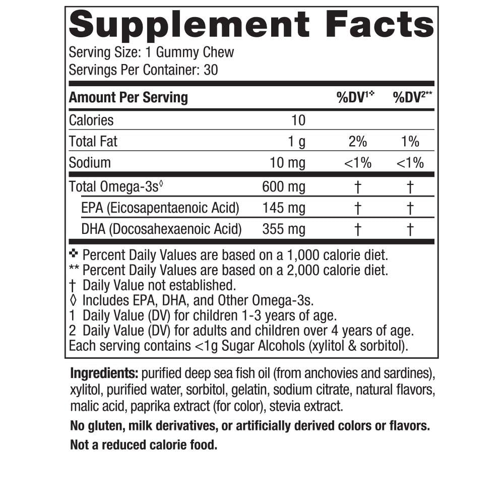 Nordic Naturals Zero Sugar Children’s DHA Gummy Chews, Tropical Punch - 30 Gummy Chews for Kids - 600 mg Total Omega-3s - Brain Development, Learning, Healthy Immunity - Non-GMO - 30 Servings - Nirvana Guru