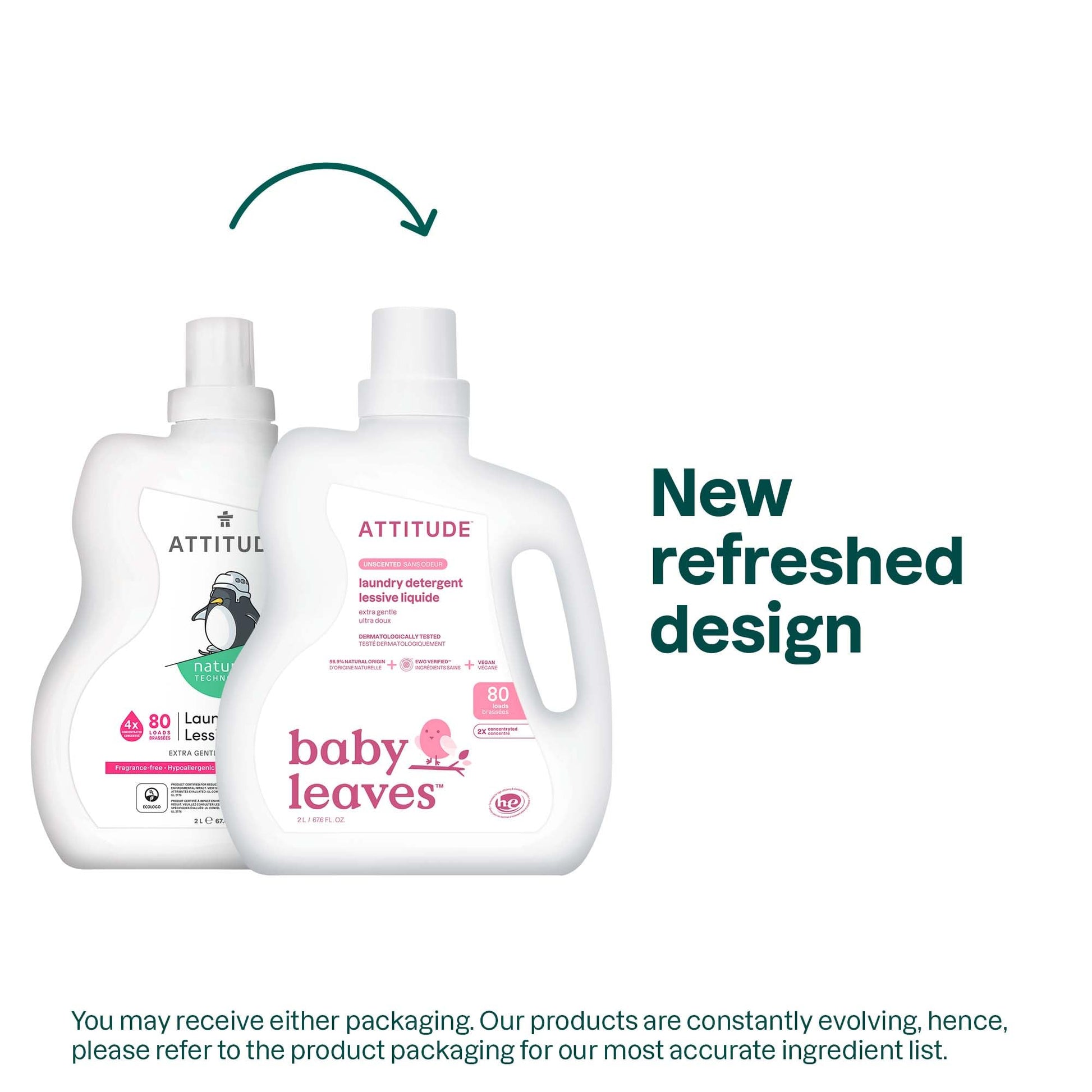 ATTITUDE Baby Laundry Detergent Liquid, EWG Verified, Safe for Baby Clothes, Infant and Newborn, Vegan and Naturally Derived Washing Soap, HE Compatible, Unscented, 80 Loads, 67.6 Fl Oz Nirvana Guru