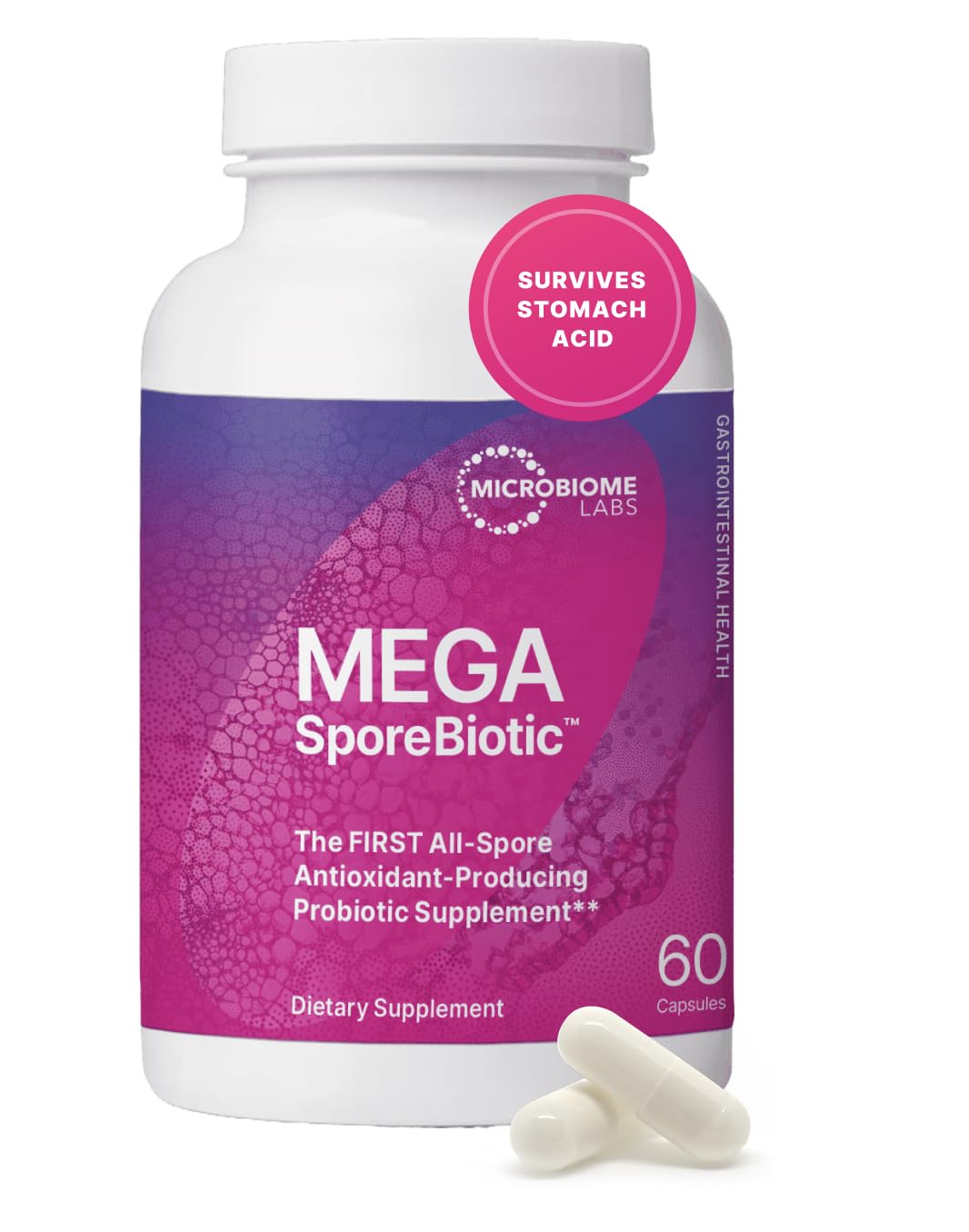 Microbiome Labs MegaSporeBiotic Probiotics for Women & Men - Spore Based Probiotics for Digestive Health - Shelf Stable & Travel-Friendly (60 Capsules) - Nirvana Guru