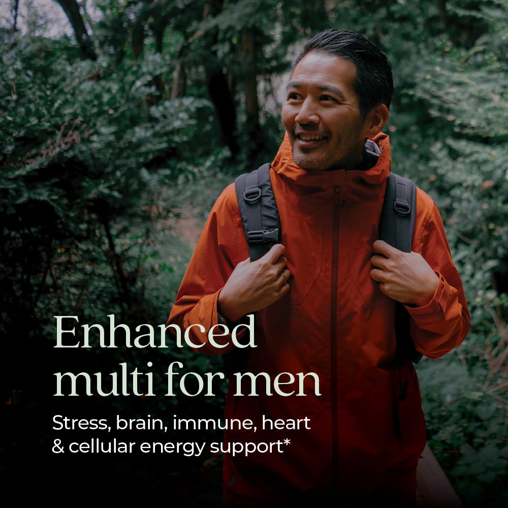 New Chapter Men's Multivitamin Advanced Formula for Stress, Brain, Immune, Heart & Energy Support, Higher Levels of Whole-Food Fermented Essential Nutrients for Men + Selenium + B Vitamins, 120 ct - Nirvana Guru