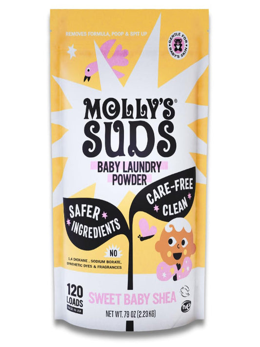 Molly's Suds Baby Laundry Detergent Powder | Removes Formula, Poop & Spit-Up Stains | Extra Gentle for Newborns (Sweet Baby Shea) Nirvana Guru