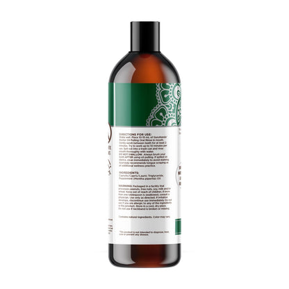 GuruNanda Starter Pulling Oil Mouthwash for Natural Teeth Whitening, Coconut and Peppermint Oil for Fresh Breath & Happy Gums, Alcohol-Free, 8 Oz Nirvana Guru