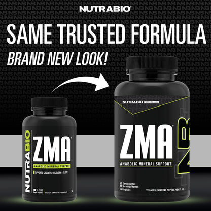 NutraBio ZMA Supplements for Men & Women- Zinc Magnesium Supplements to Support Hormone Levels -Sleep- Muscle Recovery-Immune Health 90 Count Nirvana Guru