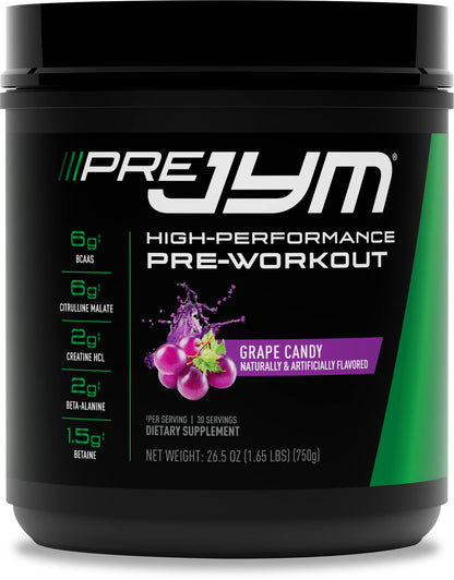JYM Supplement Science Pre JYM Strawberry Kiwi Pre Workout Powder - BCAAs, Nootropics, Creatine HCI, Citrulline, Beta-Alanine, Betaine, Taurine, Huperzine 30 Servings Nirvana Guru
