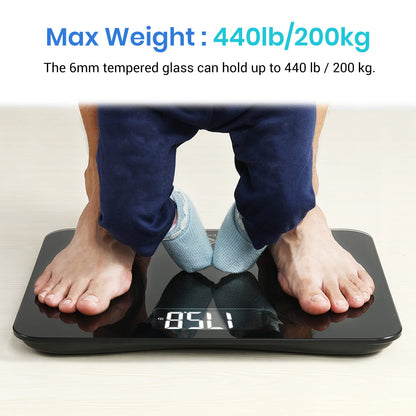 Etekcity Digital Body Weight Bathroom Scale, Large Blue LCD Backlight Display, High Precision Measurements,6mm Tempered Glass, 400 Pounds Nirvana Guru