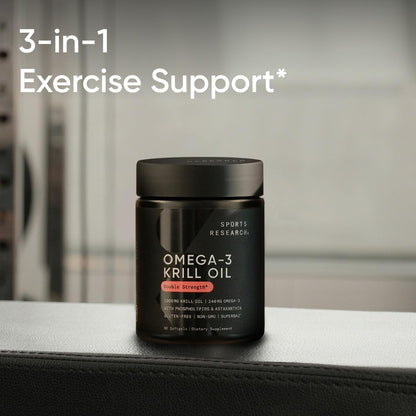 Sports Research® Omega-3 Krill Oil 500mg - Pure Antarctic Superba Krill with Phospholipids, Choline & Astaxanthin - MSC Certified Sustainable, Non-GMO & Gluten Free - 120 Mini-Gels - Nirvana Guru