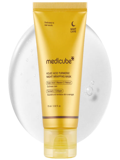 medicube PDRN Caffeine Overnight Wrapping Peel Off Facial Mask | Firming, Depuffing & Hydration | Salmon DNA + Caffeine + Collagen For Refined, Glass Skin & Face Contour Support | Korean Skin Care Nirvana Guru