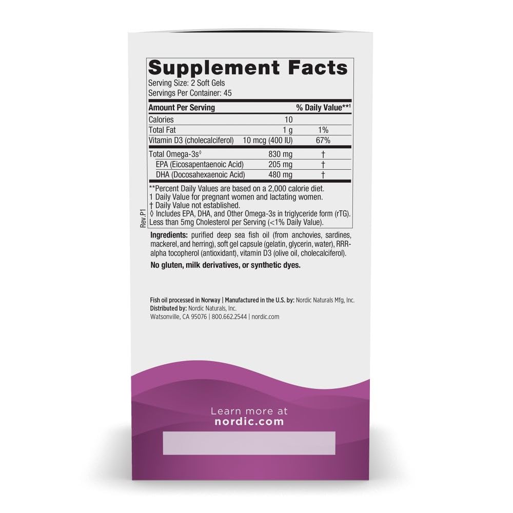 Nordic Naturals Prenatal DHA, Strawberry - 120 Soft Gels - 830 mg Omega-3 + 400 IU Vitamin D3 - Supports Brain Development in Babies During Pregnancy & Lactation - Non-GMO - 60 Servings - Nirvana Guru
