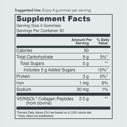 Vital Proteins Collagen Gummies, 2.5g of Clinically-Tested Collagen for Hair, Skin, Nails & Wrinkles, 120 ct, 30-Day Supply, Grape Flavor - Nirvana Guru