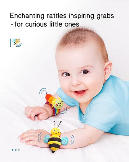 Infinno Baby Wrist Rattle Socks and Foot Finder Set, Perfect Baby Toys for 0-12 Months Newborn Boys and Girls As Shower Gifts, Garden Bug Series nirvanaguru
