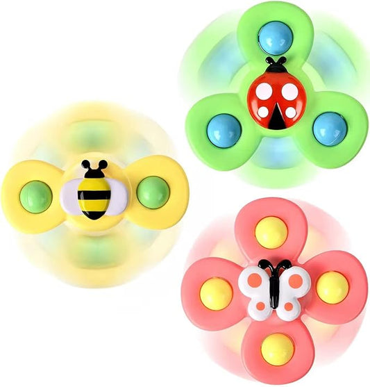 3PCS Suction Cup Spinner Toys for 1 2 Year Old Boys Spinning Toys Baby Toys 12-18 Months Sensory Toys for Toddlers 1-3 Easter Basket Stuffers Gifts for 1 Year Old Girls nirvanaguru