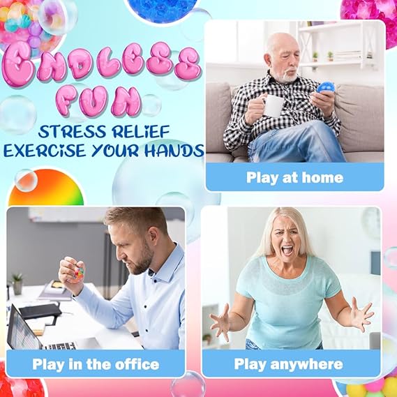 Squishy Balls for Adult Stress Relief - 12pc Set with Squeeze Fidget Balls for Party Favors & Gifts nirvanaguru