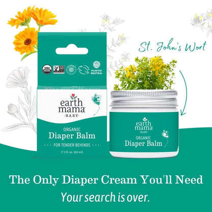 Earth Mama Organic Diaper Balm 2-Ounce | Diaper Cream for Baby | EWG Verified, Petroleum & Artificial Fragrance-Free with Calendula for Sensitive Skin (2-Pack) Nirvana Guru