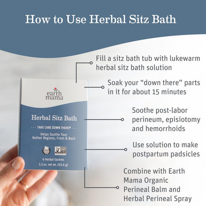 Earth Mama Postpartum Recovery Kit, Take Care Down There® Trifecta with Organic Perineal Balm, Sitz Bath & Herbal Peri Spray, 3-Piece Set Nirvana Guru