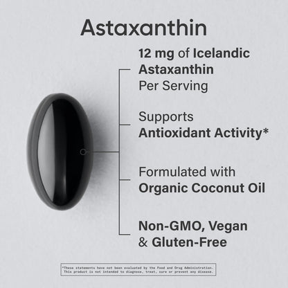 Sports Research Triple Strength Astaxanthin 12mg with Organic Coconut Oil - Antioxidant Supplement, Non-GMO Verified & Gluten Free - 60 Softgels - Nirvana Guru