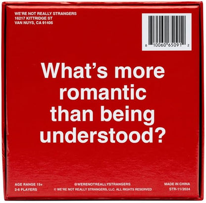 WE'RE NOT REALLY STRANGERS Couples Edition Card Game - 150 Conversation Cards for Couples - 2 Player Game for Memorable Date and Game Nights, Meaningful Games for Adults and Teens, Ages 15+, 2 Players nirvanaguru
