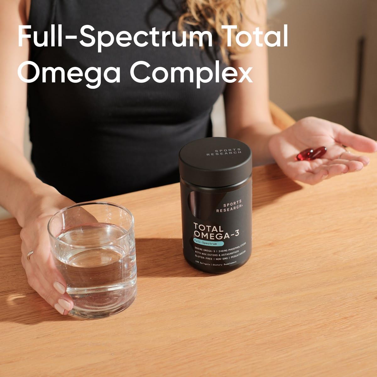 Sports Research Total Omega-3 Fish Oil from Wild Sockeye Salmon, Alaska Pollock, Antarctic Krill, Astaxanthin + Phospholipids & Wax Esters for Absorption | 960mg of EPA & DHA - Fresh Lemon Scent (120 - Nirvana Guru