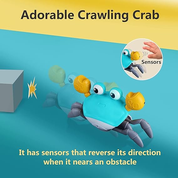control future Crawling Crab Baby Toy - Infant Tummy Time Toys 3 4 5 6 7 8 9 10 11 12 Babies Boy 3-6 6-12 Learning Crawl 9-12 12-18 Walking Toddler 36 Months Old Music Development 1st Birthday Gifts nirvanaguru