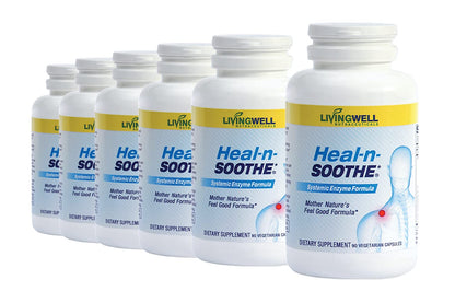 HEAL-N-SOOTHE Proteolytic Enzymes - Natural Joint Support Supplement - Unique Blend of Bromelain, Papain, Boswellia, and Turmeric - 90 Count Nirvana Guru