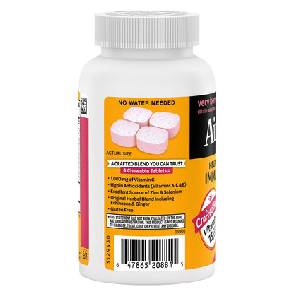 Airborne 1000mg Vitamin C + Zinc Immune Support Supplement Chewable Tablets, Very Berry Flavor with Powerful Antioxidants Vitamins A C & E, 116 Chewable Tablets (2 Pack) Nirvana Guru