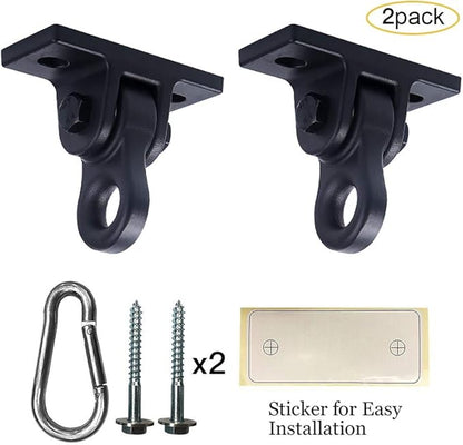 Heavy Duty Black Swing Hangers Screws Bolts Included Over 5000 lb Capacity Playground Porch Yoga Seat Trapeze Wooden Sets Indoor Outdoor 2 Pack Nirvana Guru