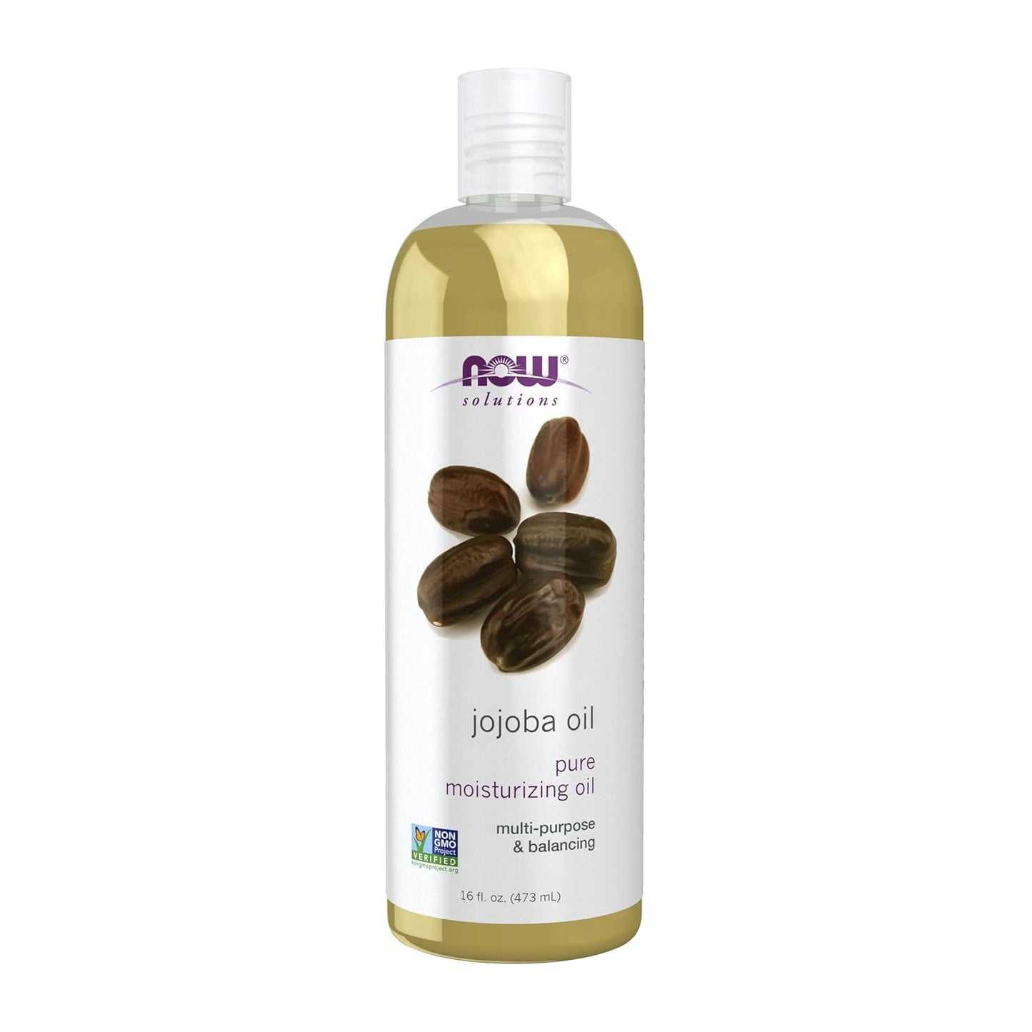NOW Foods Solutions, Jojoba Oil, 100% Pure Moisturizing, Multi-Purpose Oil for Face, Hair and Body, 16-Ounce - Nirvana Guru