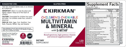 Kirkman - Children's Multivitamin & Mineral - 120 Capsules - with 5-MTHF - Potent Broad Spectrum Vitamin/Mineral Supplement - Hypoallergenic - Nirvana Guru