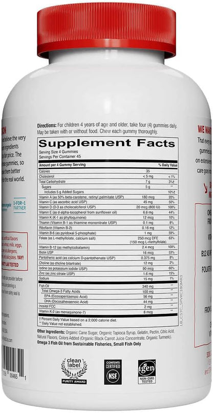 Smarty Pant Kids Complete Multivitamin, 180 Gummies Bundle, Multivitamin Plus Omega 3, Vitamin D3 and Vitamin B12, 45 Days Supply - Nirvana Guru