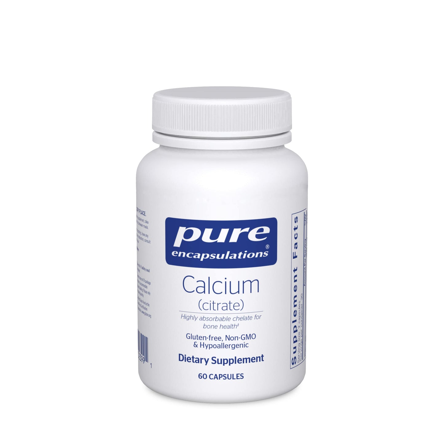Pure Encapsulations Calcium (Citrate) - Supplement for Bone, Teeth, Colon, and Cardiovascular Health Support* - with Premium Calcium Citrate - 180 Capsules Nirvana Guru