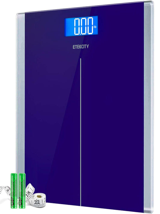 Etekcity Digital Body Weight Bathroom Scale, Large Blue LCD Backlight Display, High Precision Measurements,6mm Tempered Glass, 400 Pounds Nirvana Guru