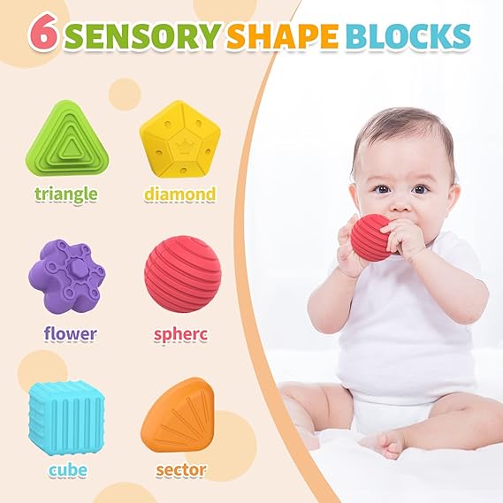 MINGKIDS Montessori Toys for 1 Year Old – 6 Pc Multi-Sensory Shape Sorter Set | Developmental Learning Toys & Birthday Gifts for Toddlers 12 Months+ nirvanaguru