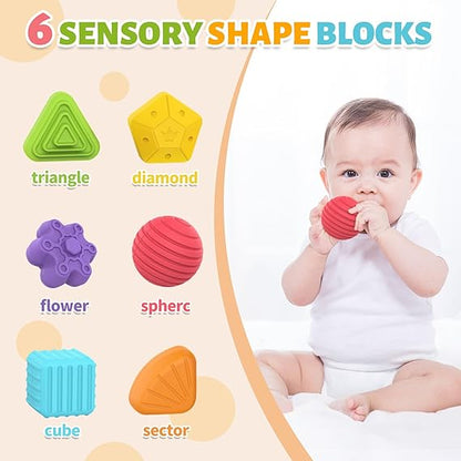 MINGKIDS Montessori Toys for 1 Year Old – 6 Pc Multi-Sensory Shape Sorter Set | Developmental Learning Toys & Birthday Gifts for Toddlers 12 Months+ nirvanaguru
