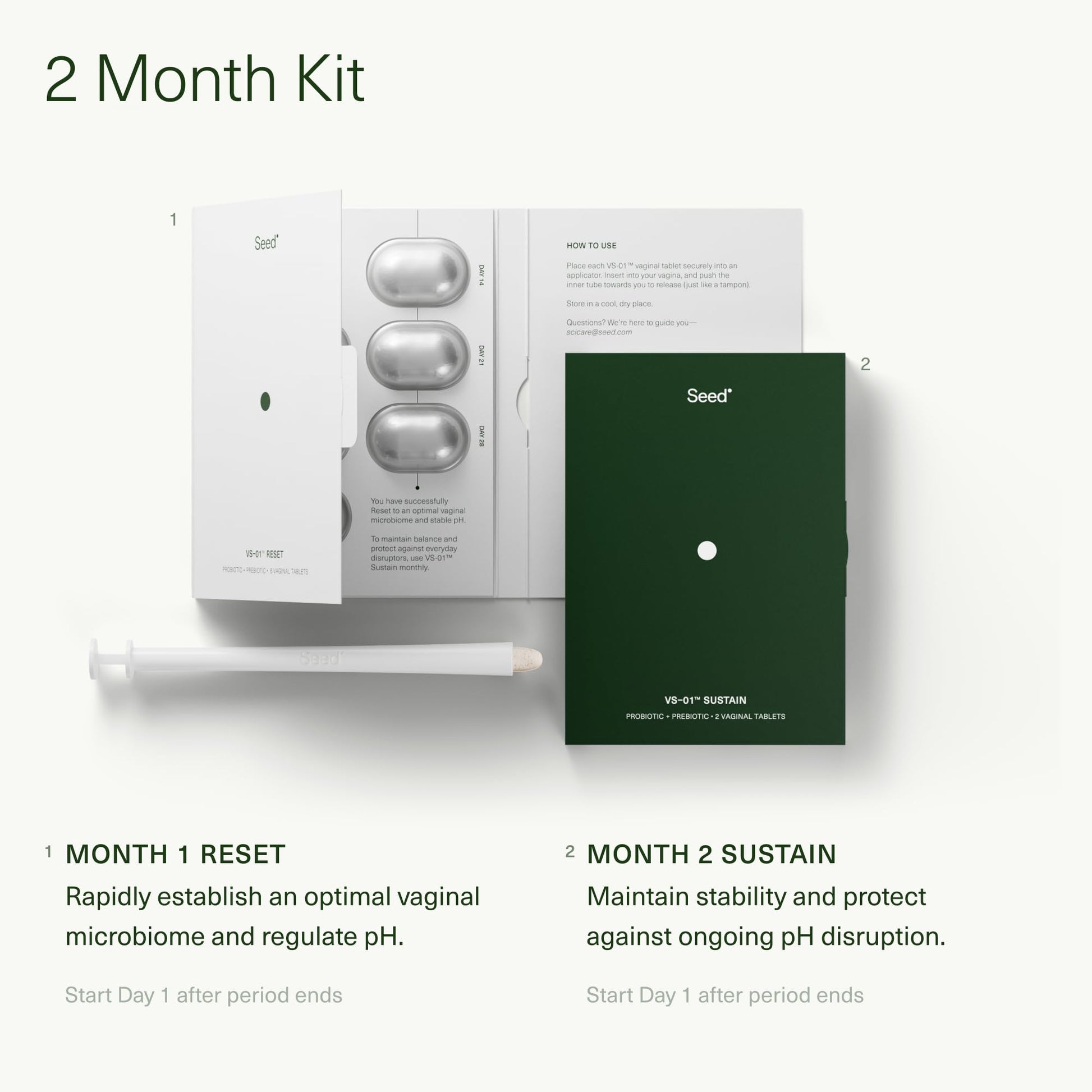 Seed VS-01 Vaginal Synbiotic - Prebiotic & Probiotic for Women - L. Crispatus Probiotic Suppositories for Vaginal Health, pH, & Yeast Balance - 8 Suppositories (60-Day Supply) - Nirvana Guru