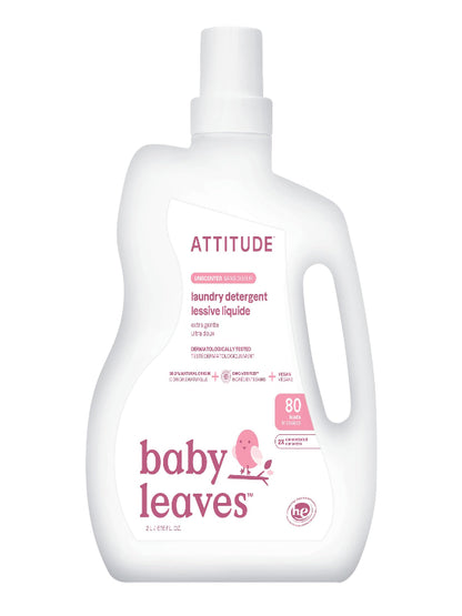 ATTITUDE Baby Laundry Detergent Liquid, EWG Verified, Safe for Baby Clothes, Infant and Newborn, Vegan and Naturally Derived Washing Soap, HE Compatible, Unscented, 80 Loads, 67.6 Fl Oz Nirvana Guru