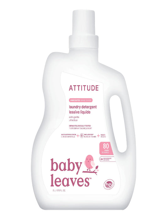 ATTITUDE Baby Laundry Detergent Liquid, EWG Verified, Safe for Baby Clothes, Infant and Newborn, Vegan and Naturally Derived Washing Soap, HE Compatible, Unscented, 80 Loads, 67.6 Fl Oz Nirvana Guru