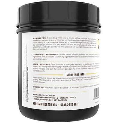 Bone Broth Protein Powder, Chocolate, Grass Fed 2lbs, 42 servings 16g protein, 13g Collagen. Low Carb, 2 net Carb, Dairy Free, Keto Friendly Bone Broth Protein Supplement with Collagen Types I & III - Nirvana Guru