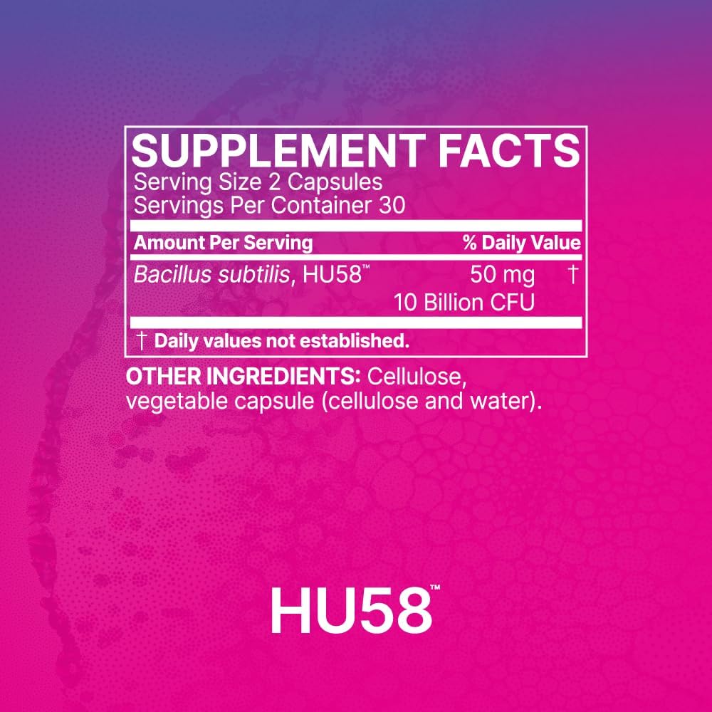 Microbiome Labs HU58 Bacillus Subtilis Probiotics for Women and Men - High Potency Spore Probiotic for Digestive Health & Immune Support - Daily Capsules with 10 Billion CFU (60 Capsules) - Nirvana Guru