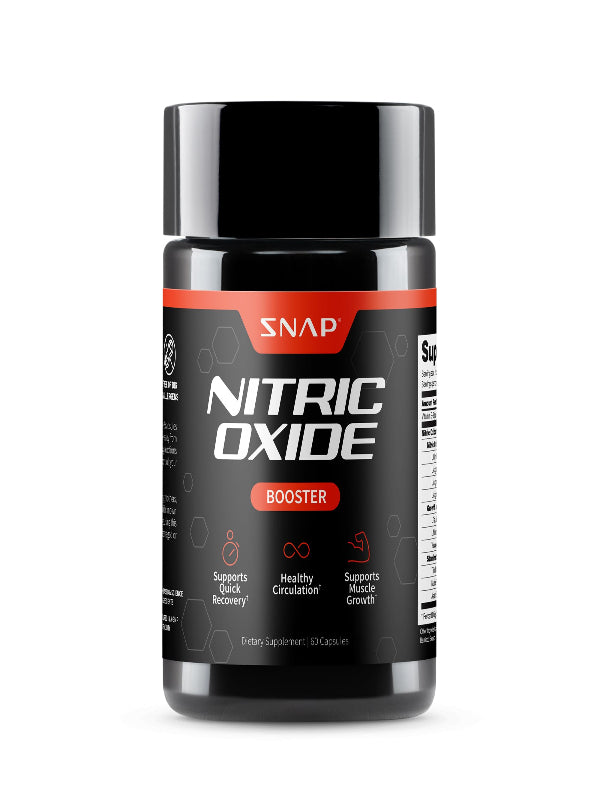 Snap Supplements Nitric Oxide Booster Supplement with L Arginine and L Citrulline Essential Amino Acids and Ginseng Root, Energy, Heart Health, Muscle Growth & Circulation Support, 90 Capsules - Nirvana Guru