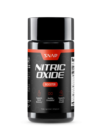 Snap Supplements Nitric Oxide Booster Supplement with L Arginine and L Citrulline Essential Amino Acids and Ginseng Root, Energy, Heart Health, Muscle Growth & Circulation Support, 90 Capsules - Nirvana Guru