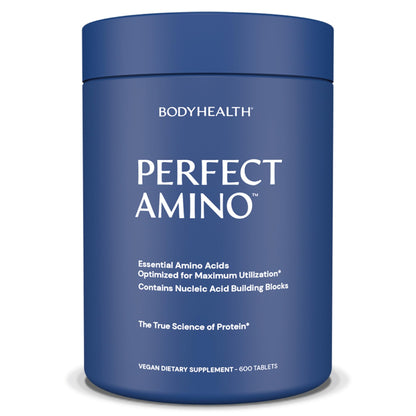 BodyHealth PerfectAmino Tablets (150 ct), Essential Amino Acid with BCAAs + Lysine, Phenylalanine, Threonine, Methionine, Tryptophan, Supplement for Muscle Mass Production, Recovery & Strength - Nirvana Guru