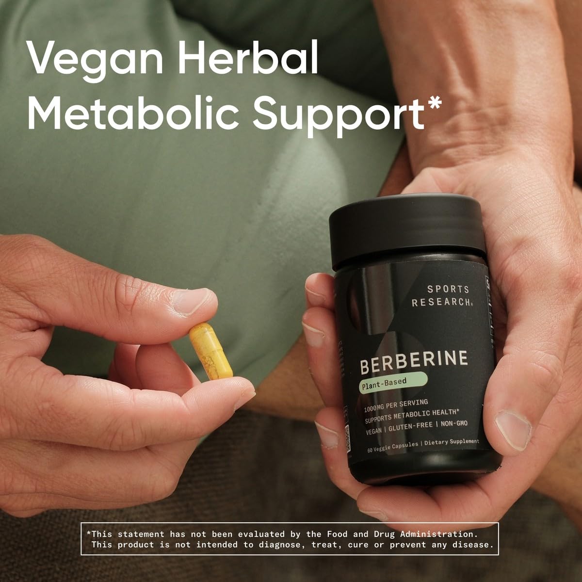 Sports Research Berberine - Herbal Ayurvedic Metabolic Health Support - 500 mg - 60 Capsules - Vegan Certified, Gluten-Free, Non-GMO - Nirvana Guru