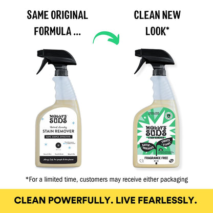 Molly's Suds Stain Remover Spray | Gentle Yet Powerful, Great for Baby & Pet Stains | Clean, Simple Ingredients (Fragrance Free) (16 Fl Oz (Pack of 2)) Nirvana Guru
