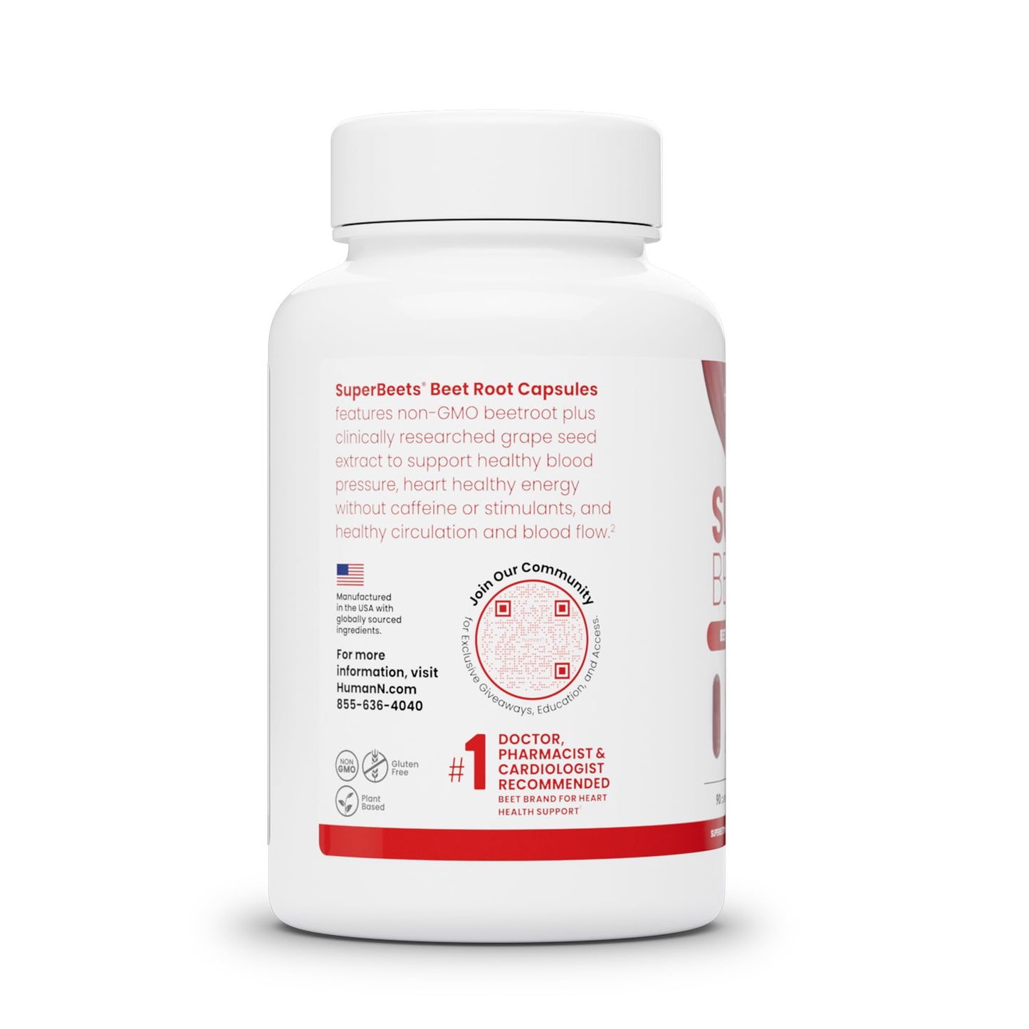 HumanN SuperBeets Beet Root Capsules Quick Release 1000mg, Helps Support Nitric Oxide Production, Blood Pressure, Heart Health, Contains Non-GMO Beetroot Powder, Studied Antioxidants 90 Count - Nirvana Guru