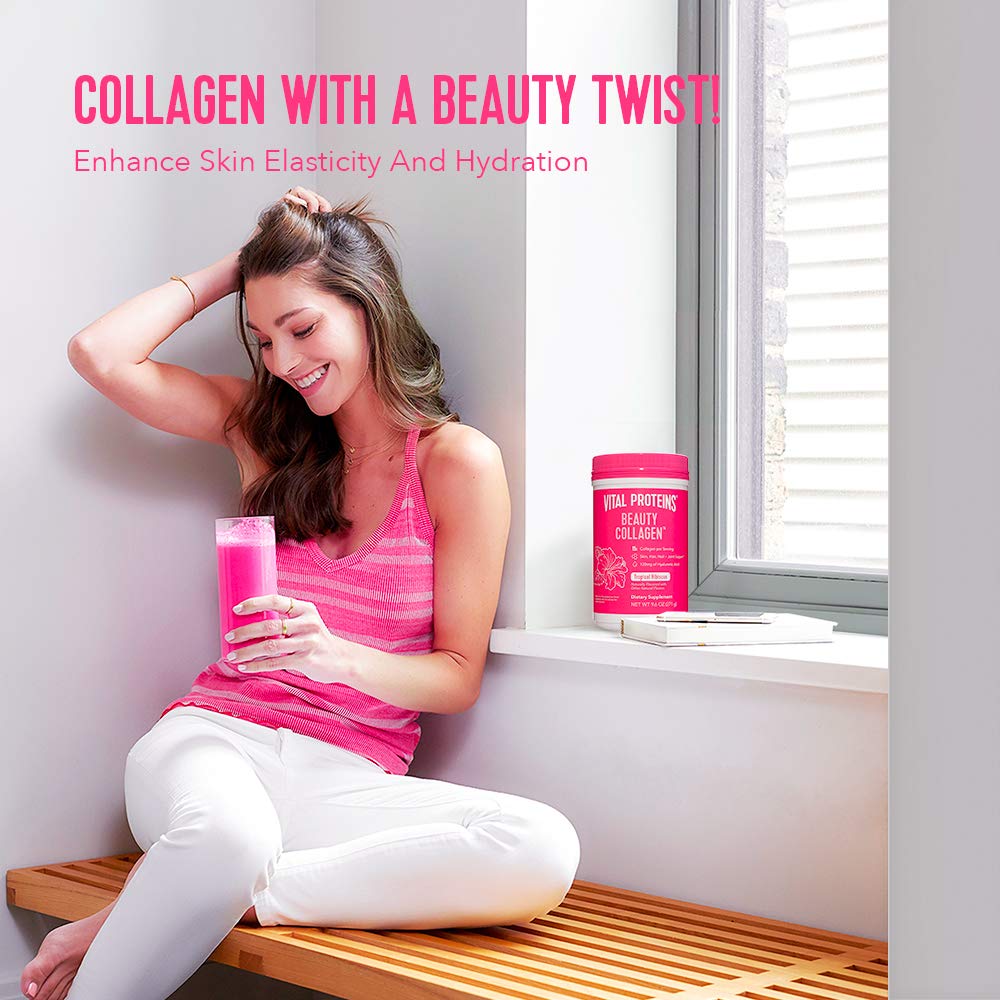 Vital Proteins Beauty Collagen (Strawberry Lemon, Canister) - 120mg of Hyaluronic Acid and 15g of Collagen Per Serving - Nirvana Guru