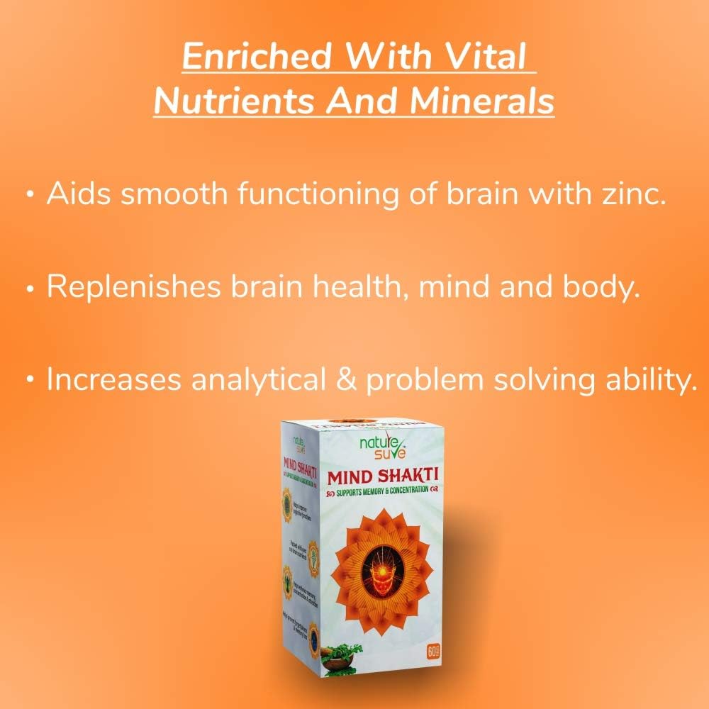 Nature Sure™ Mind Shakti Tablets with Natural Herbs – 1 Pack (60 Tablets) Nirvana Guru