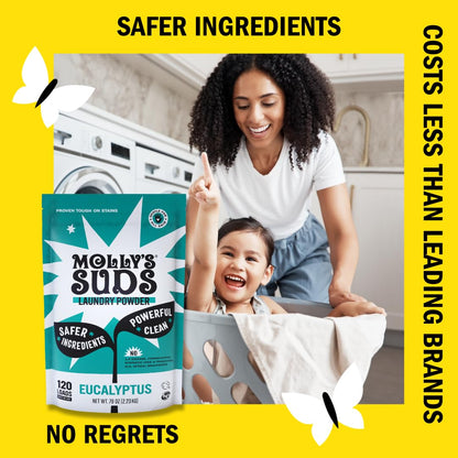 Molly's Suds Super Powder Detergent | Extra Strength Laundry Soap, Stain Fighting | Sensitive Skin | Simple, Effective Ingredients | 60 Loads - Lavender