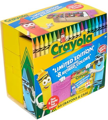 Crayola Crayon Box (64 Count), With Limited Edition Colors & Plastic Case, Arts & Crafts Coloring Supplies for Kids, Back to School Essentials, Ages 3+ nirvanaguru