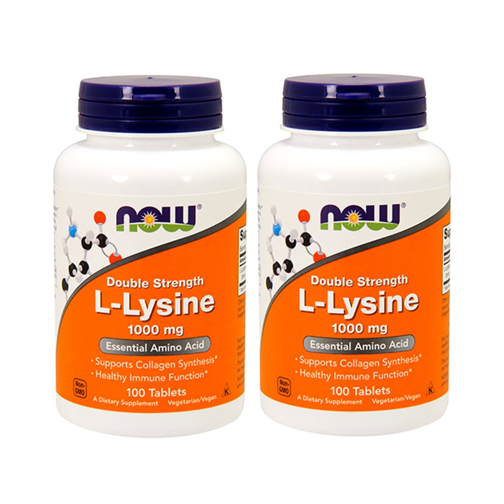NOW Foods Supplements, (L-Lysine Hydrochloride) 1,000 mg, Double Strength, Amino Acid, 100 Tablets - Nirvana Guru