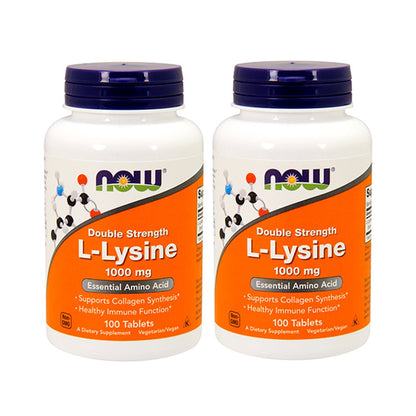 NOW Foods Supplements, (L-Lysine Hydrochloride) 1,000 mg, Double Strength, Amino Acid, 100 Tablets - Nirvana Guru
